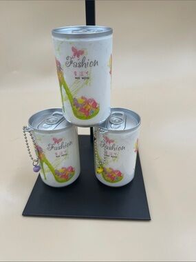 Fashion Floral Wet Wipes Canisters - White with Pink & Green  Attachable 1 Can